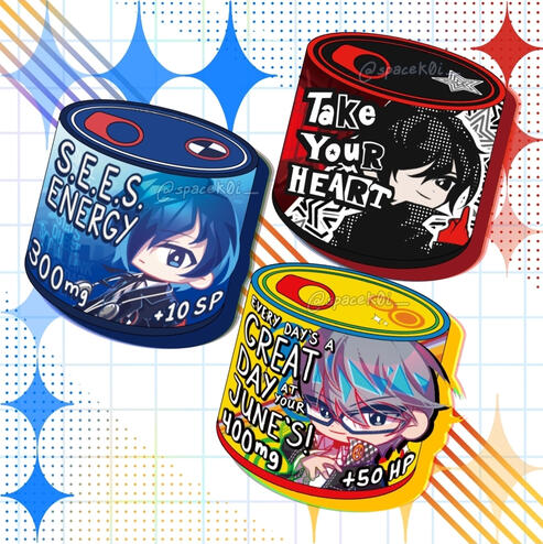 Persona Protagonists Tin Badges